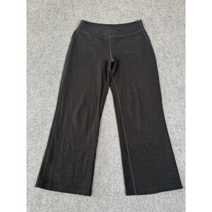 Ibex Women's Izzi Pants L Black Merino Wool Lounge Wide Leg USA Made FLAWED